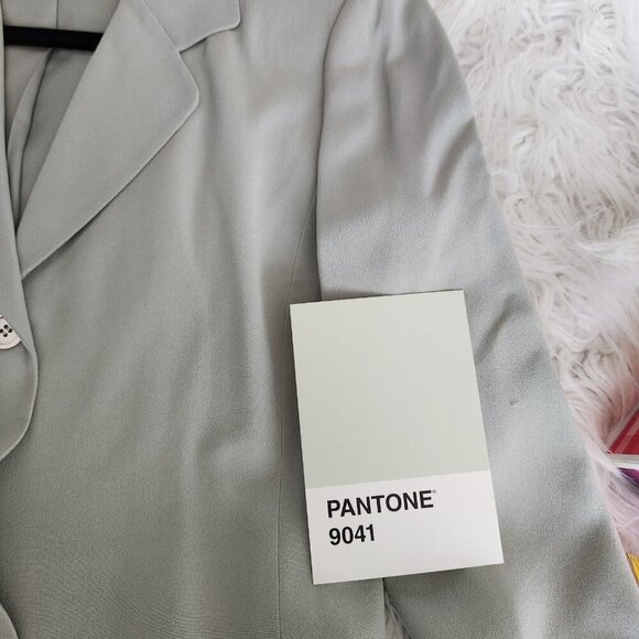 Talbots Pure Silk Blazer Jacket Women's 4 Gray Blue Business Casual‎ Elegant - Picture 14 of 16